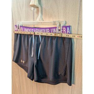 Under Armour HEATGEAR Womens Small Gray Shorts LOOSE FIT Unlined Running Pockets
